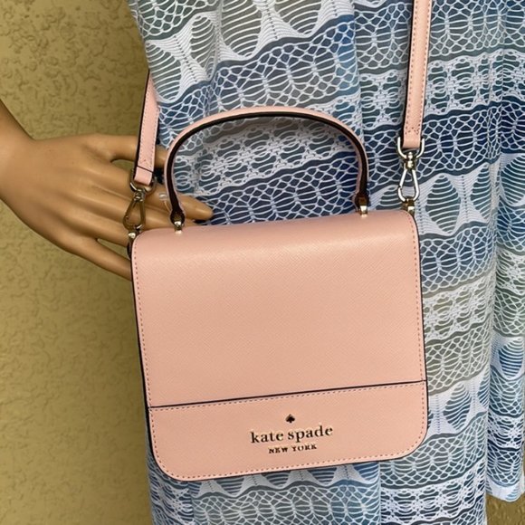 Kate Spade Staci Square Crossbody Chalk Pink - Picture 14 of 16